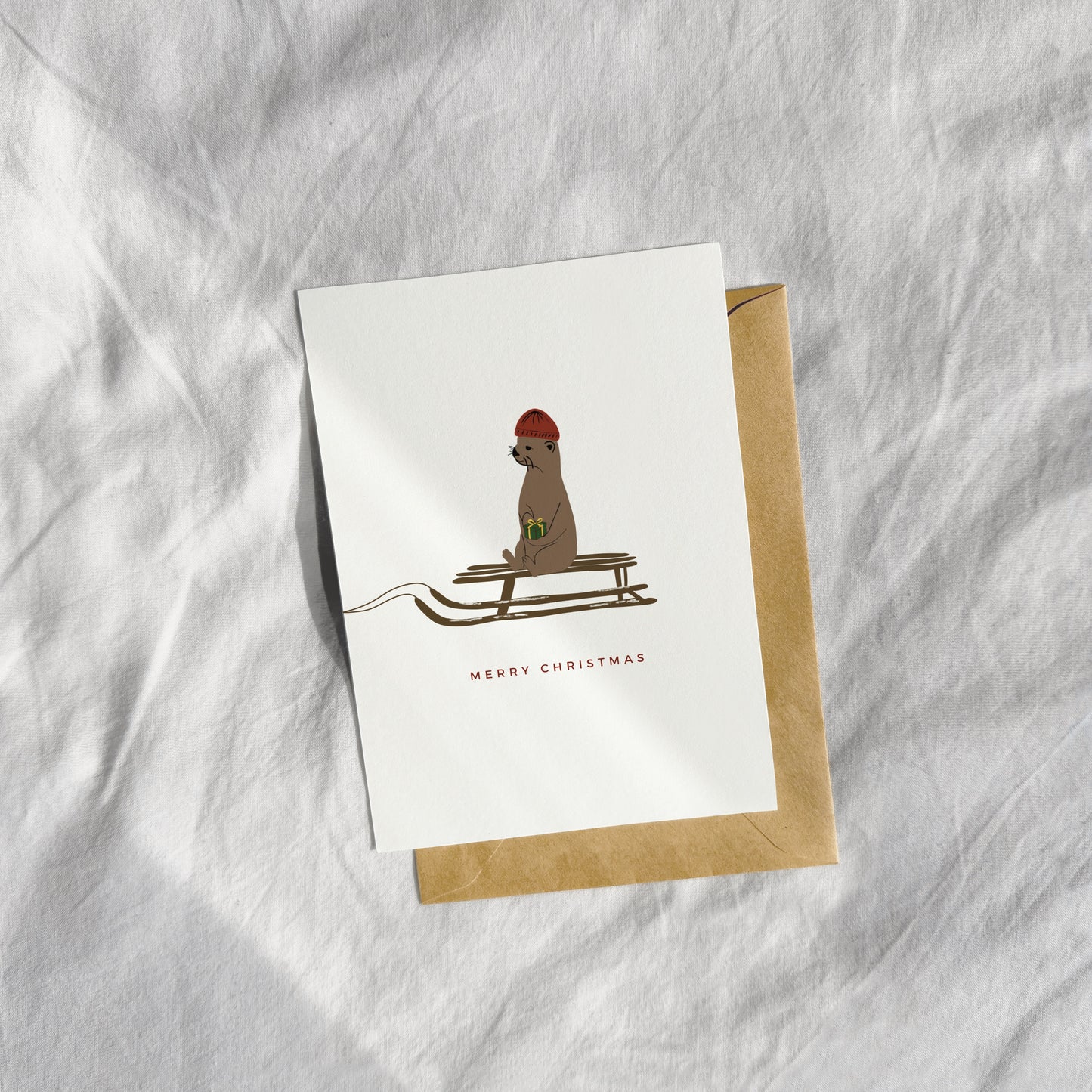 "Otto auf Schlitten" Postkarte