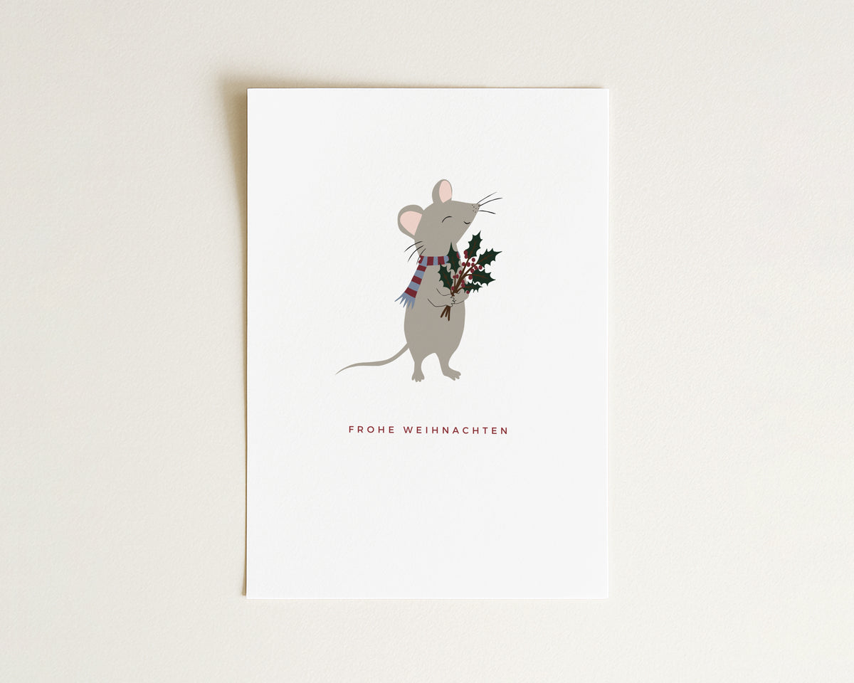 "Frohe Weihnachten, Maus" Postkarte