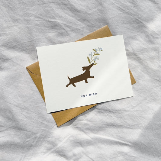 "Vergissmeinnicht Dackel" Postkarte
