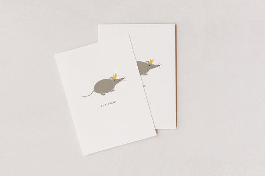 "Auf dich, Maus" Postkarte