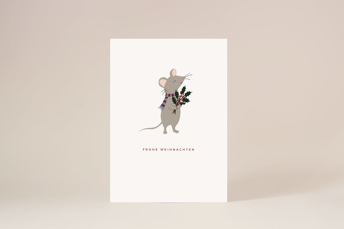 "Frohe Weihnachten, Maus" Postkarte