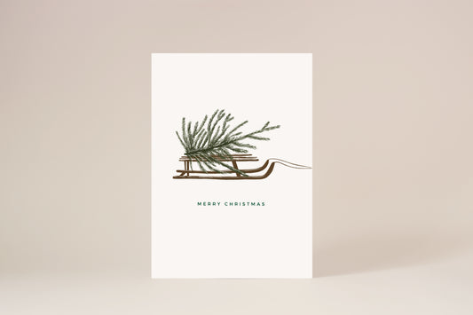 "Weihnachtliche Schlittenfahrt" Klappkarte