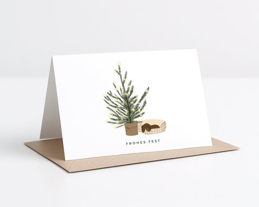 "Cozy Dackel" Klappkarte