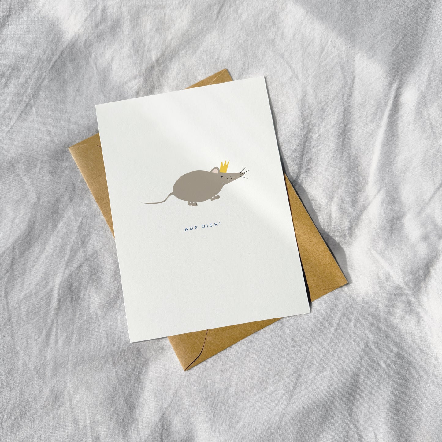 "Auf dich, Maus" Postkarte