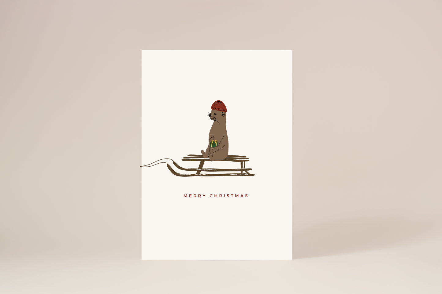 "Otto auf Schlitten" Postkarte